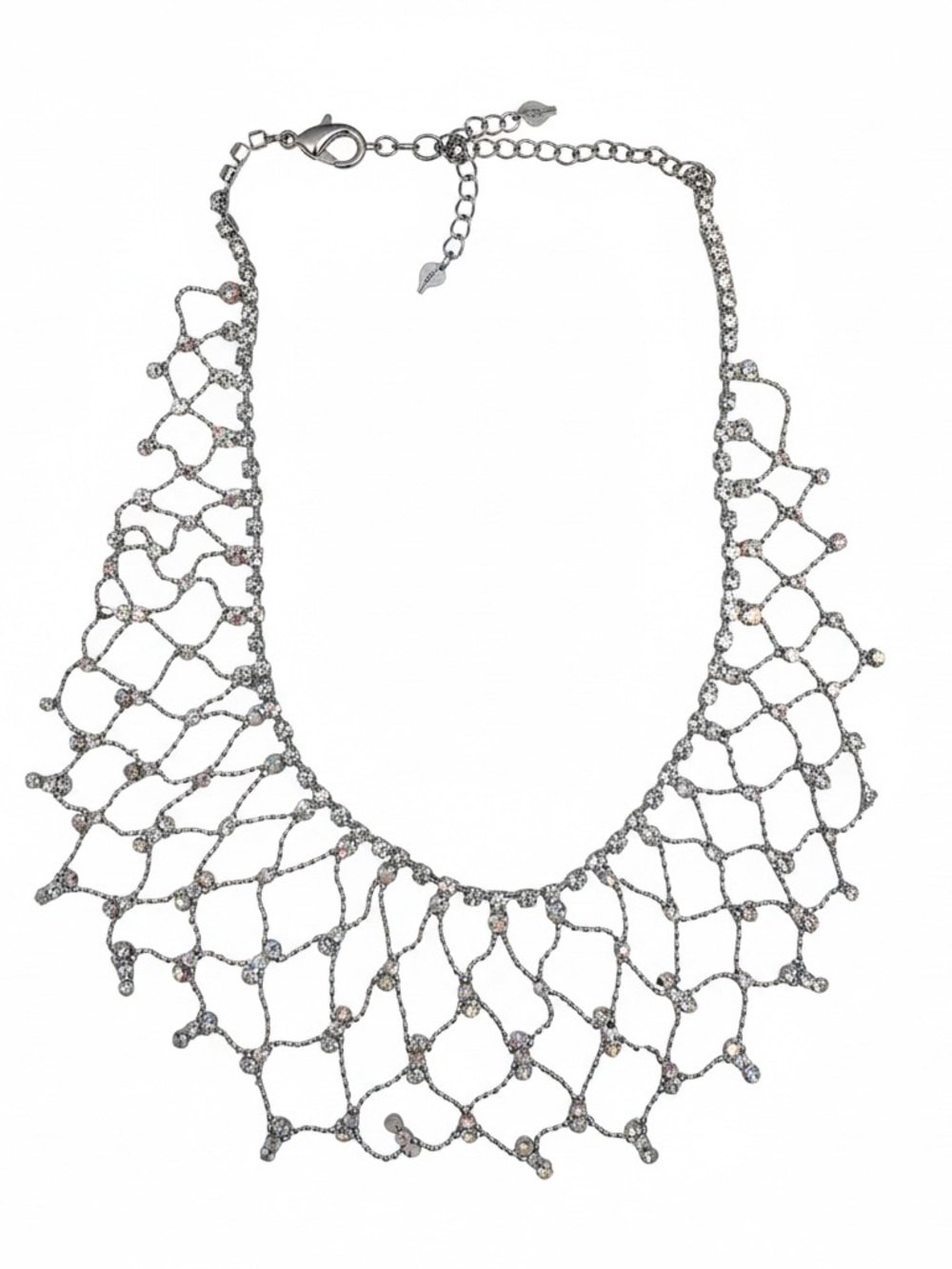 Kirks Folly Silver Crystal Net Collar Necklace